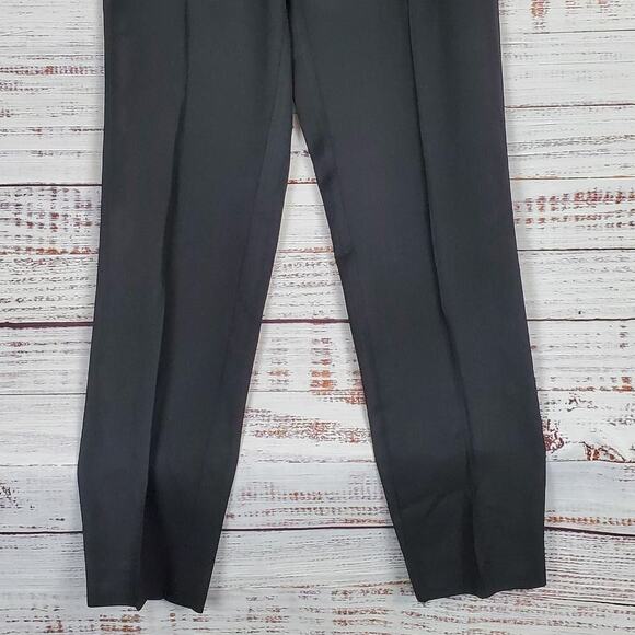 Peresteso Italian Virgin Wool Blend Black Dress Pants Ponte Seamed Size 42 (S) - Picture 5 of 10